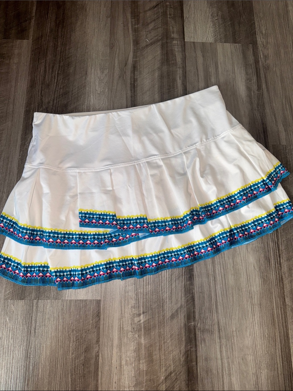 Lucky In Love Golf Tennis Skort Skirt large 12 Blue athletic white women’s